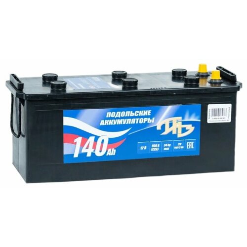 Аккумулятор автомобильный ПАЗ Подольские аккумуляторы 140 А/ч 900 А обрат. пол. (4) Росс. авто (513x189x213)