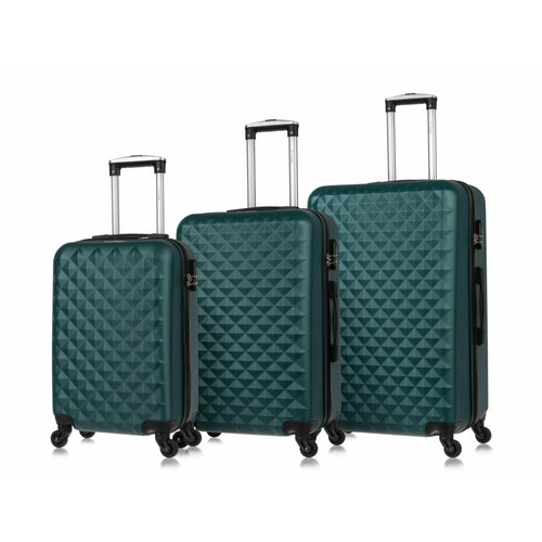фото Комплект чемоданов l'case, 3 шт., размер s/m/l, зеленый