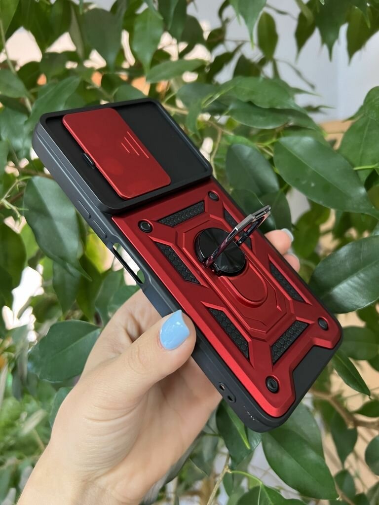 Чехол противоударный для Infinix Note 12 Pro 4G и Note 12 2023 с защитой камеры armors (Красный) — фото 1