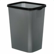 Контейнер для мусора пластик, 20 л, прямоугольный, с фиксатором, серый металлик, черный, Violet, Tandem, 842258