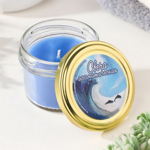 фото Свеча в банке ароматическая "Морской бриз", 5х6 см, 120 г