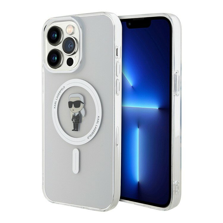 Lagerfeld для iPhone 15 Pro чехол PC/TPU NFT Karl Ikonik Hard Transparent (MagSafe)