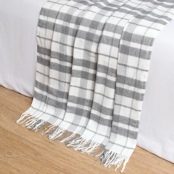 фото Плед Лондон 140х200см, 2/PURE, бел/сер/св. сер, хл 50%, пэ 30%, пан 20%