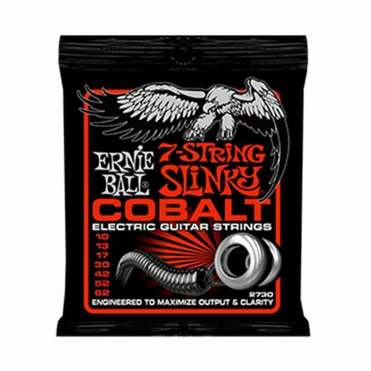 Струны Ernie Ball 7-string Cobalt Skinny Top Heavy Bottom Slinky 10-62 (2730). Оригинальные, США!