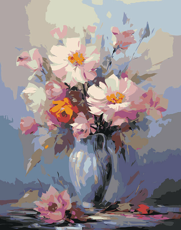 Картина по номерам Цветы Букет с розами 40х50