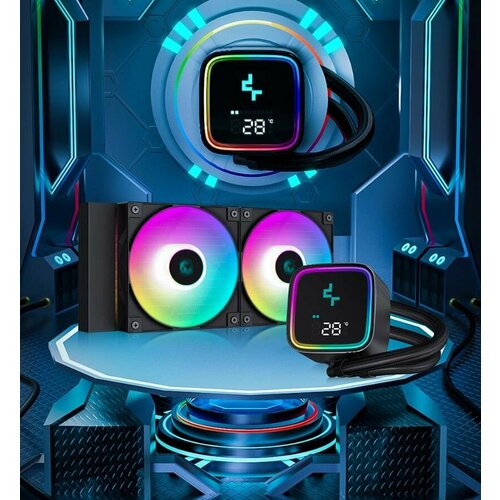 Система водяного охлаждения DEEPCOOL LS520 -SE-DIGITAL 240 мм ARGB, с LED дисплеем, черный