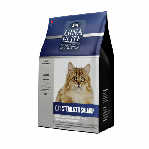 Gina Elite Cat Sterilized Salmon сухой корм для взрослых стерилизованных кошек с лососем - 20 кг 17114₽