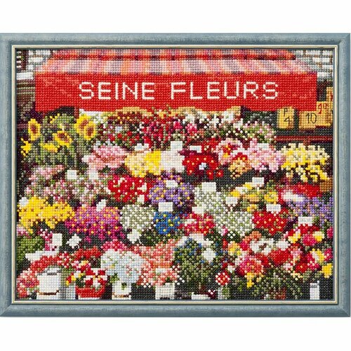 Набор для вышивания Lecien "Цветочный магазин в Париже", канва, мулине