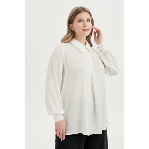 Блуза Olsi, размер 54, белый накидка olsi размер 54 белый