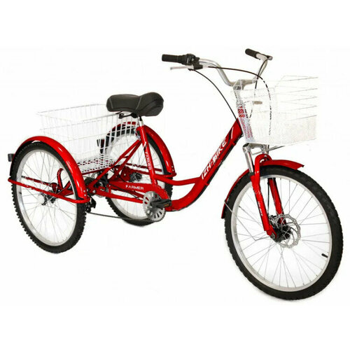 Трехколесный велосипед для взрослых IZH-BIKE Иж-Байк Фермер 24 2025 Красный металлик 31500₽