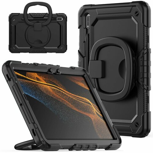 Силиконовый чехол MyPads для Samsung Galaxy Tab S7 11 T870 / T875 2020 и Galaxy Tab S8 11 X700 / X706 2022 с регулируемой ручкой