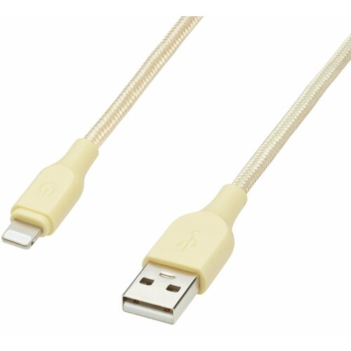 Кабель Gerffins PRO USB-A-Lightning Nylon 1м, Желтый, GFPRO-CABN-AL-CHAMPAGNE внешний аккумулятор gerffins pro gfpro pwb 10000qi 10000 мач с бзу серый gfpro pwb 10000qi grey