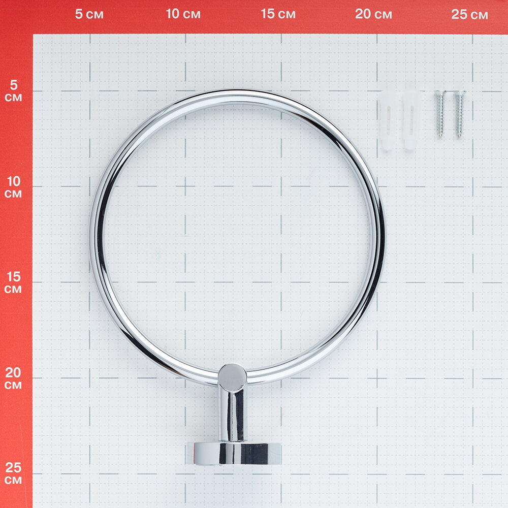 Полотенцедержатель кольцо Fora Long d158 мм на шуруп силумин хром (L011/56)
