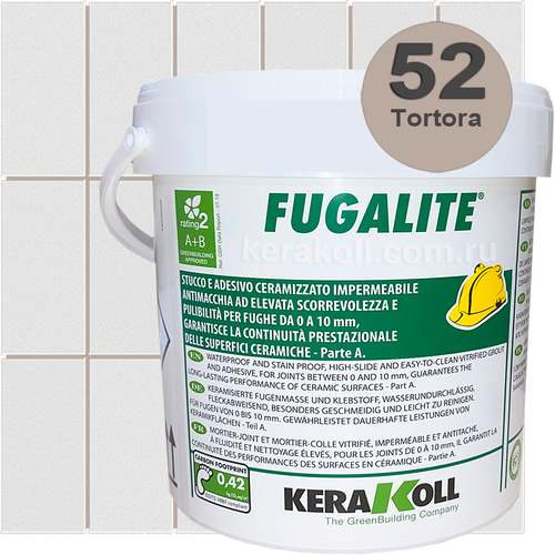 Kerakoll Fugalite Eco 52 Tortora 3kg эпоксидная затирка для швов kerakoll fugalite eco 09 caramel 3kg эпоксидная затирка для швов