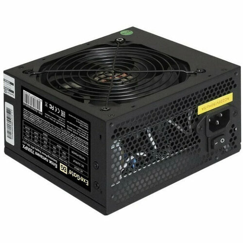 Блок питания 750W ExeGate 750NPX (ATX, SC, 12cm fan, 24pin, 2x(4+4)pin, 2xPCI-E, 5xSATA, 3xIDE, black, кабель 220V с защитой от выдергивания) блок питания exegate uns700 700w кабель 220v с защитой от выдергивания серебристый