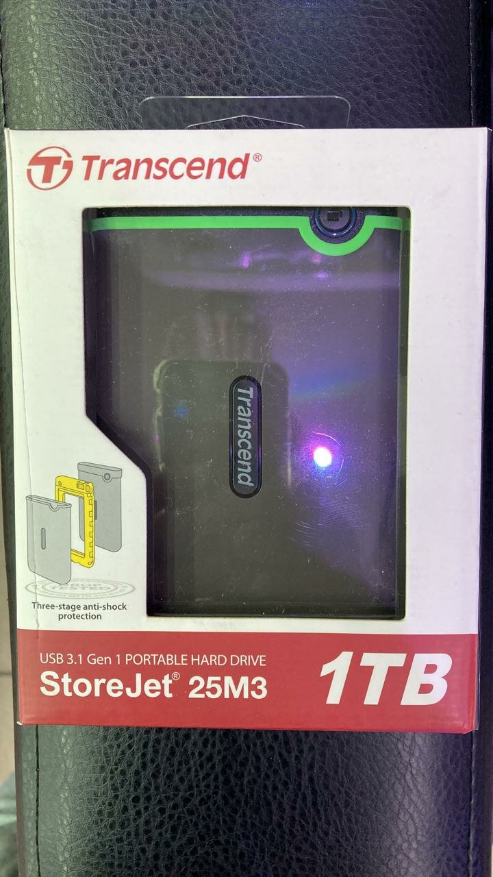 1 ТБ Внешний HDD Transcend StoreJet 25M3, USB 3.0, стальной серый
