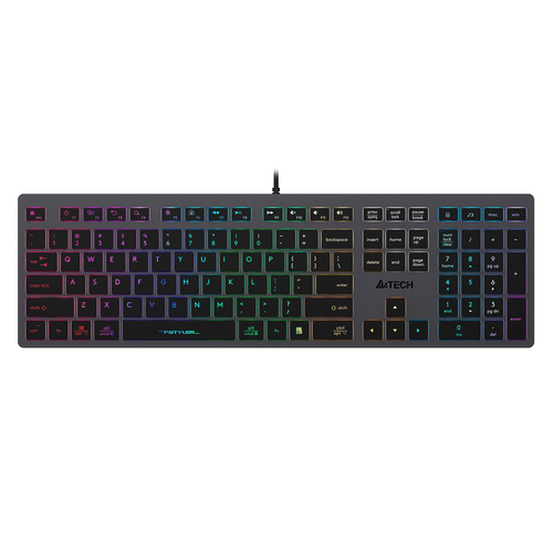 Клавиатура A4Tech Fstyler FX60 серый USB slim Multimedia LED FX60 GREY NEON 393000₽