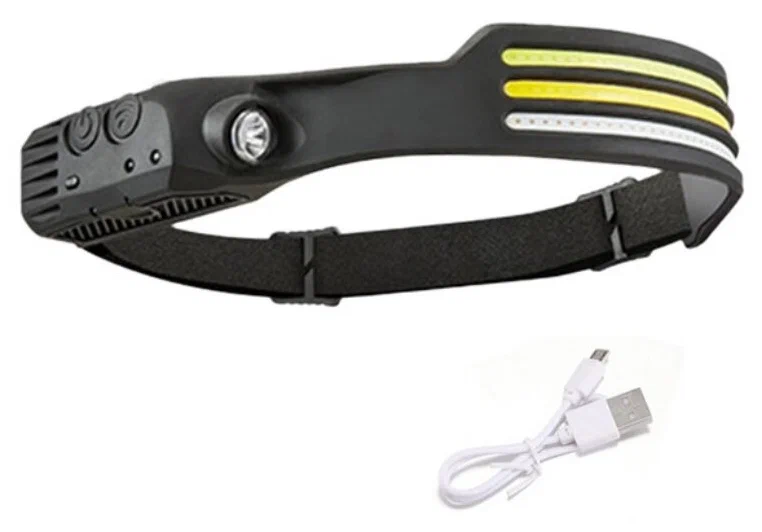 фото Гибкий налобный светодиодный фонарь , 10 режимов, Type-C зарядка, включение по взмаху. SUPERNOWA