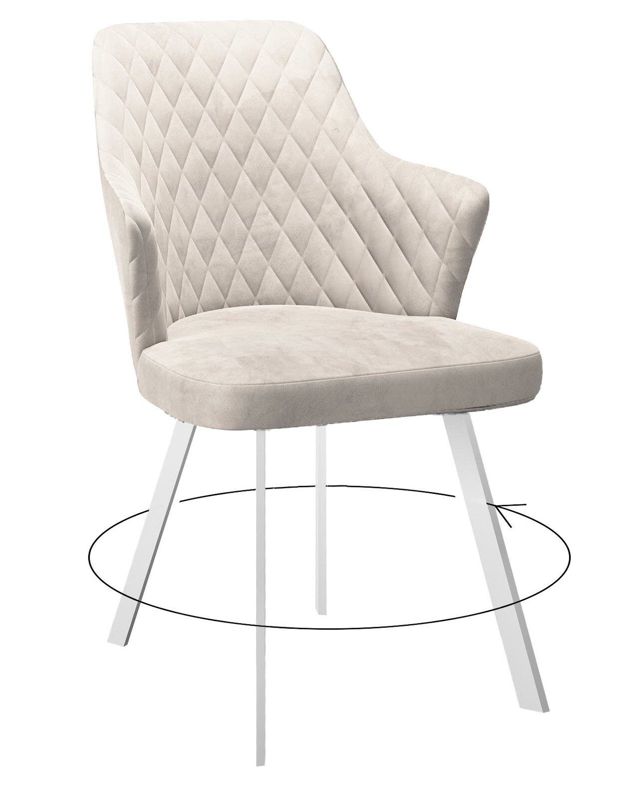 фото Стул DikLine 245 поворотный, C103 крем, ножки белые