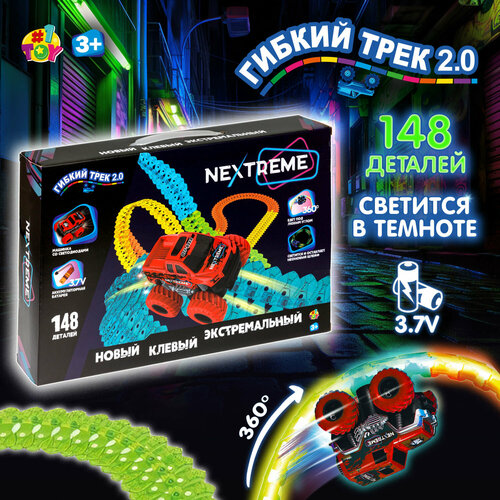 Гибкий трек 1TOY NEXTREME 148 деталей пикап красный аккум. гибкий трек 1toy nextreme 148 деталей внедорожник на аккумуляторе красный