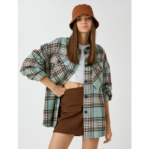 фото Куртка koton, размер 34, зеленый