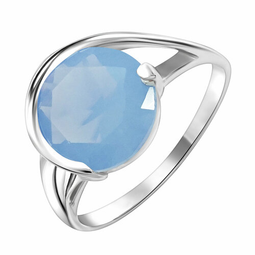 Кольцо Яхонт, серебро, 925 проба, кристалл, размер 16, голубой кольцо яхонт серебро 925 проба эмаль размер 16 5 голубой красный
