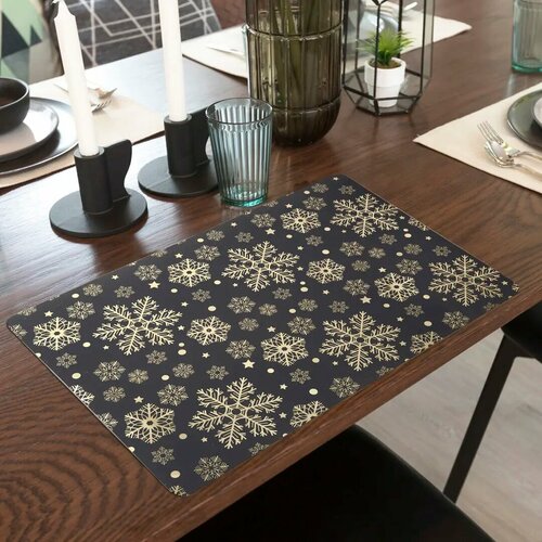 Салфетка 435x285 см Снежинки серая 738₽