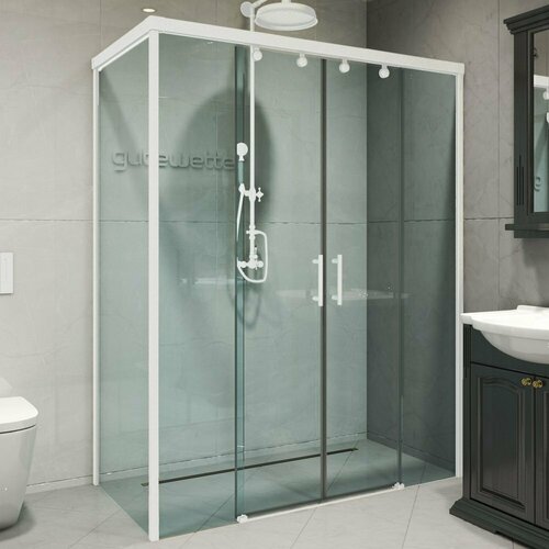 Душевой уголок GWMPSLRC865 120x115x200 см, профиль белый матовый, цвет стекла бесцветный, стекло закаленное 8 мм / 6 мм