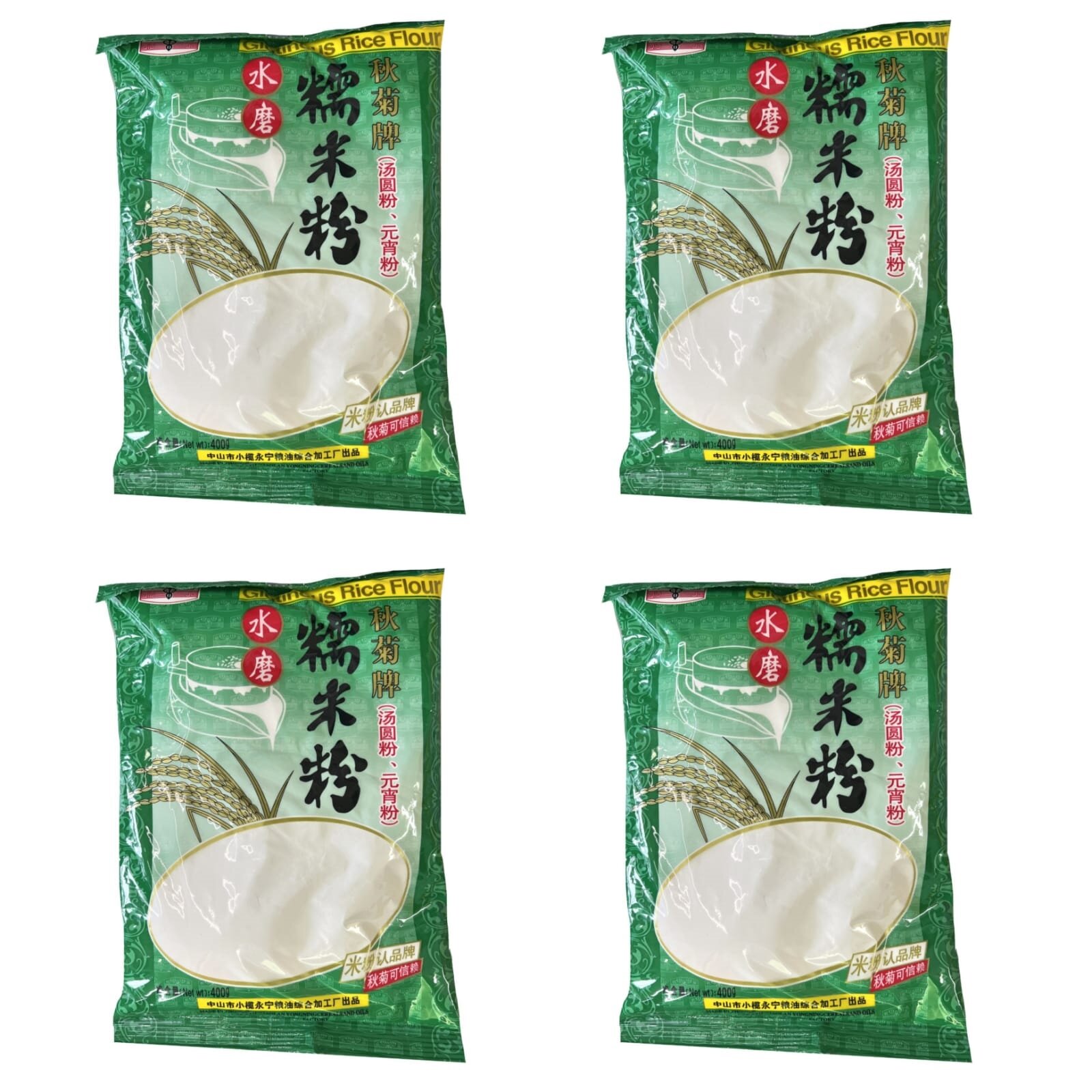 Мука рисовая клейкая Qiuju Glutinous Rice Flour, 400 г, 4 шт