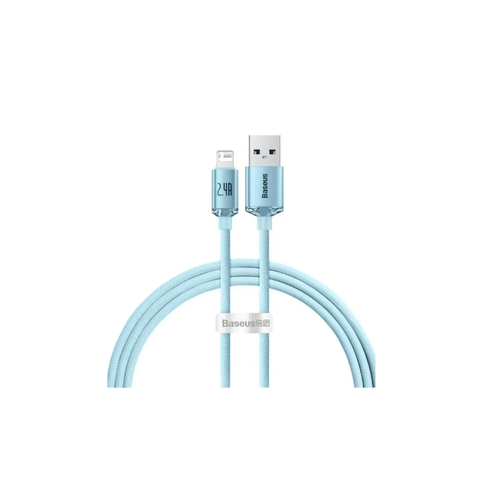 Кабель Baseus Crystal Shine Series Fast Charging Data Cable USB to Lightning 2.4A 1.2m Sky Blue (CAJY001103)