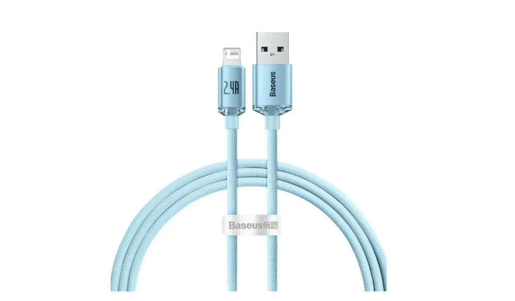 Кабель Baseus Crystal Shine Series Fast Charging Data Cable USB to Lightning 2.4A 1.2m Sky Blue (CAJY001103)