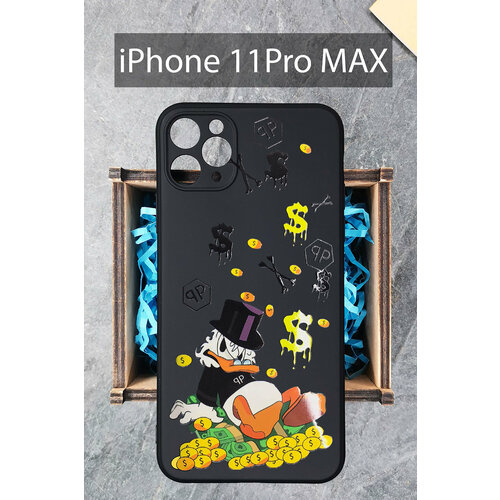 Силиконовый чехол Макдак в деньгах для iPhone 11 Pro Max / Айфон 11 Про Макс силиконовый чехол макдак в деньгах для iphone xs max айфон xс макс