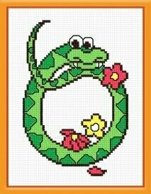 Набор для вышивания «Овен» 423 Змейка с цветами,11*15 см