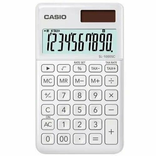 Калькулятор Casio SL-1000SC-WE-S-EP Карманный калькулятор для дома школы и офиса.