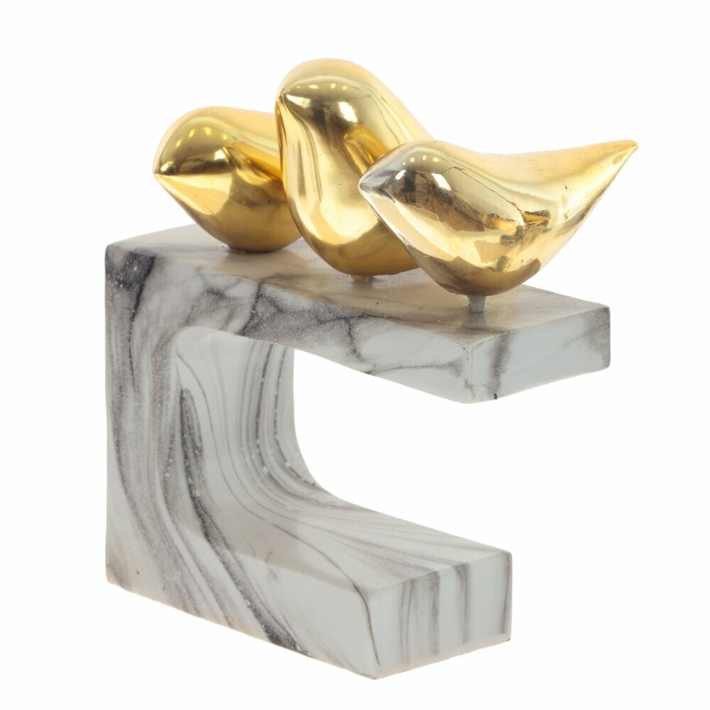 Статуэтка Птицы Casaentera CE02-799175 золото/серый 170х110х195h