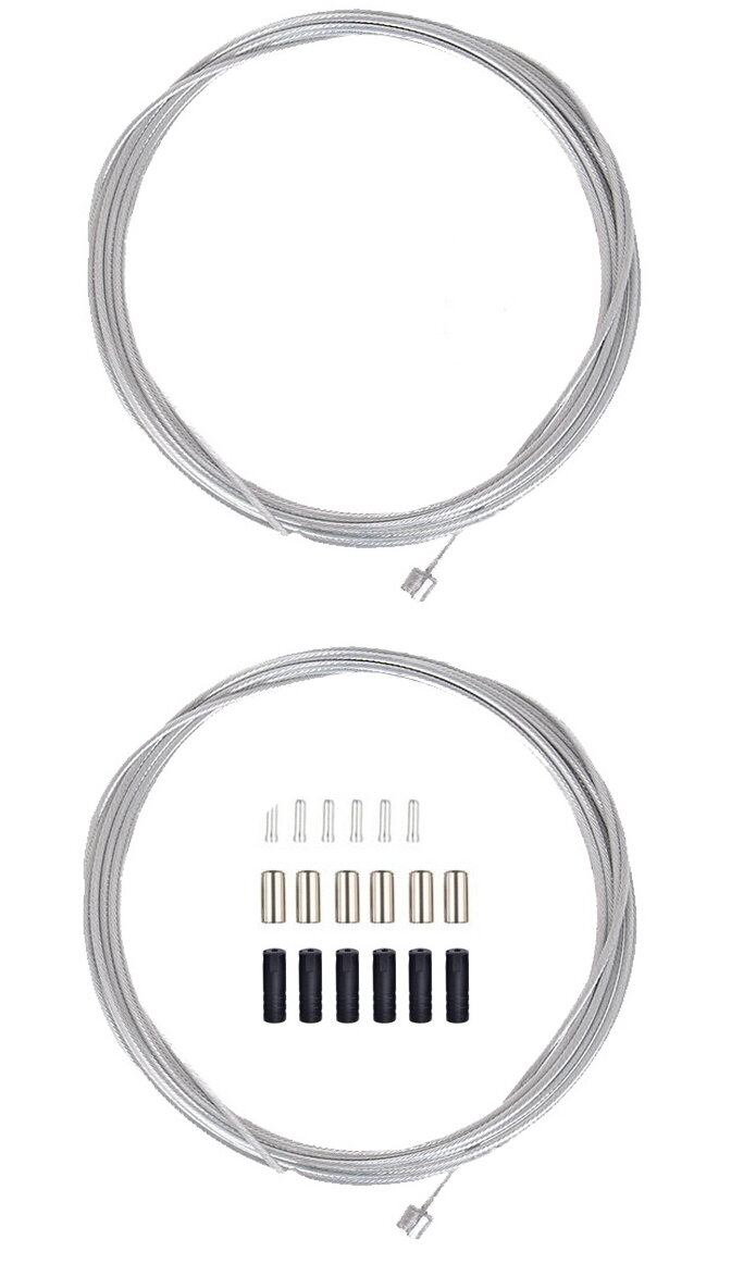 Набор тросов для переднего и заднего переключателей скоростей велосипеда наконечники троса и оплетки в комплекте