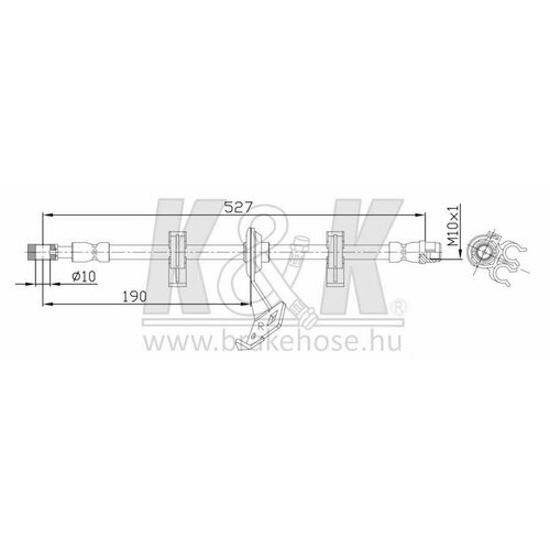 KK FT4086 Шланг тормозной передн прав MERCEDES M-KLASSE W163 ML ML230ML270 CDI 98-05 2440₽