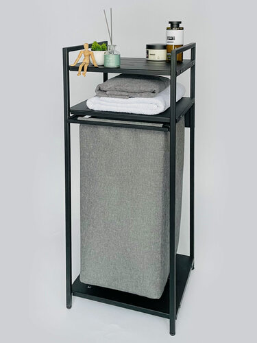 Изображение товара Корзина для белья и стеллажом с полками для хранения К4-СЧ