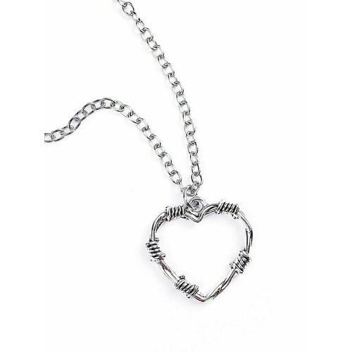 Колье, длина 50 см, серебряный