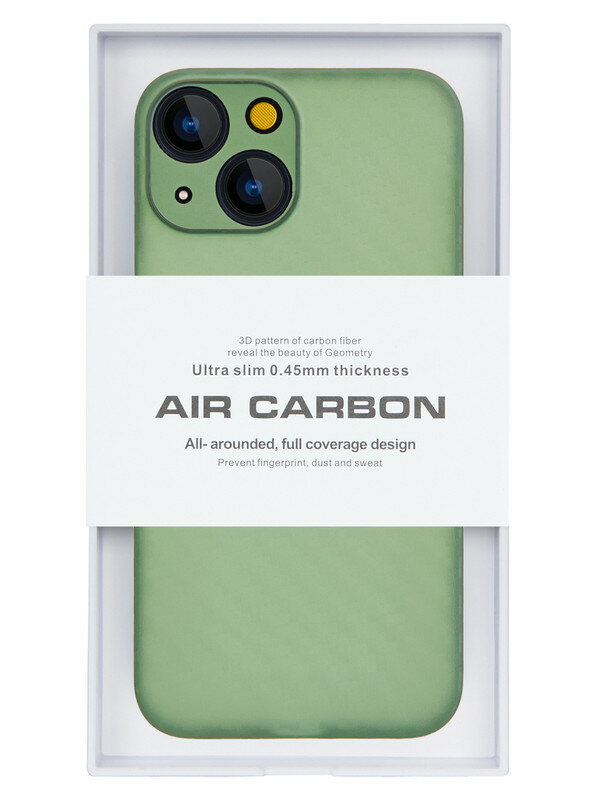 Чехол для iPhone 13 mini AIR Carbon-Зелёный