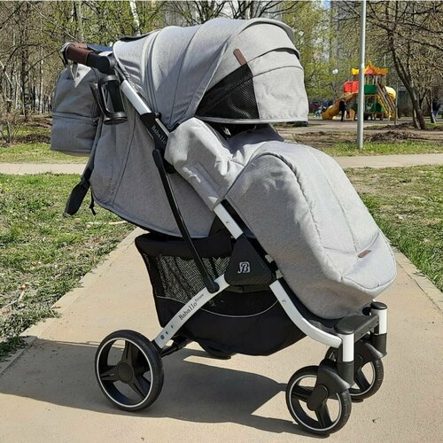 Коляска прогулочная Baballo 2023 future Babalo цвет серый на белой раме сумка на коляску 15900₽