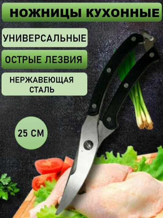 Ножницы хозяйственные для кухни и сада, нержавеющая сталь; для птицы и рыбы