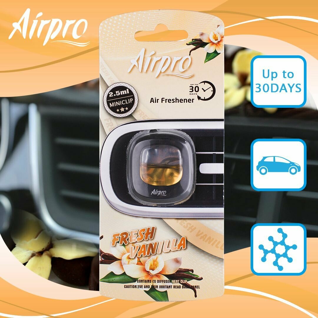 AirPro ароматизатор для автомобиля Mini Clip парфюм для автомобиля Air Freshener Fresh Vanilla