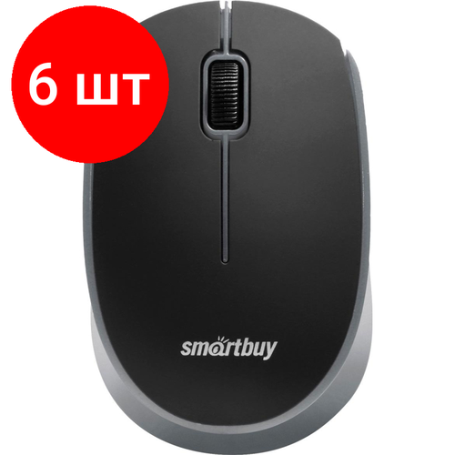 Комплект 6 штук, Мышь компьютерная Smartbuy ONE 368AG WLS черно-серая (SBM-368AG-KG)/40 комплект 3 штук мышь компьютерная smartbuy one 344cag черно красная sbm 344cag kr