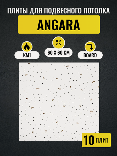 Изображение товара Потолочные плиты для подвесного потолка типа Армстронг ANGARA Board 600х600х7мм 10 шт