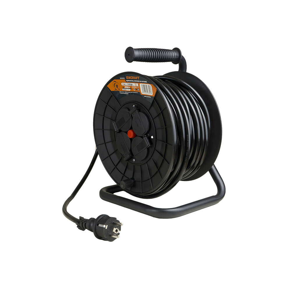 фото "Силовой удлинитель" на катушке с 4 гнездами, ПВС 3х2,5, 25 метров, OXCRAFT