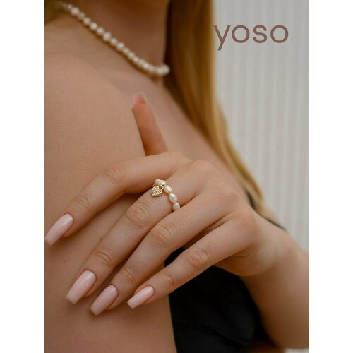 Кольцо YOSO, безразмерное кольцо из натурального жемчуга на резинке 18 размер hrustalek