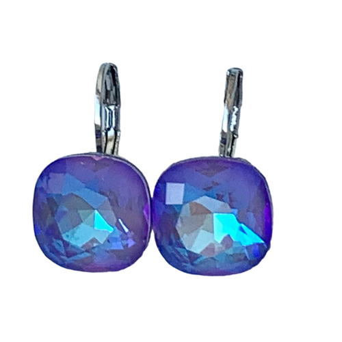 Серьги пусеты  Парящий кристалл, кристаллы Swarovski, размер/диаметр 12 мм, фиолетовый