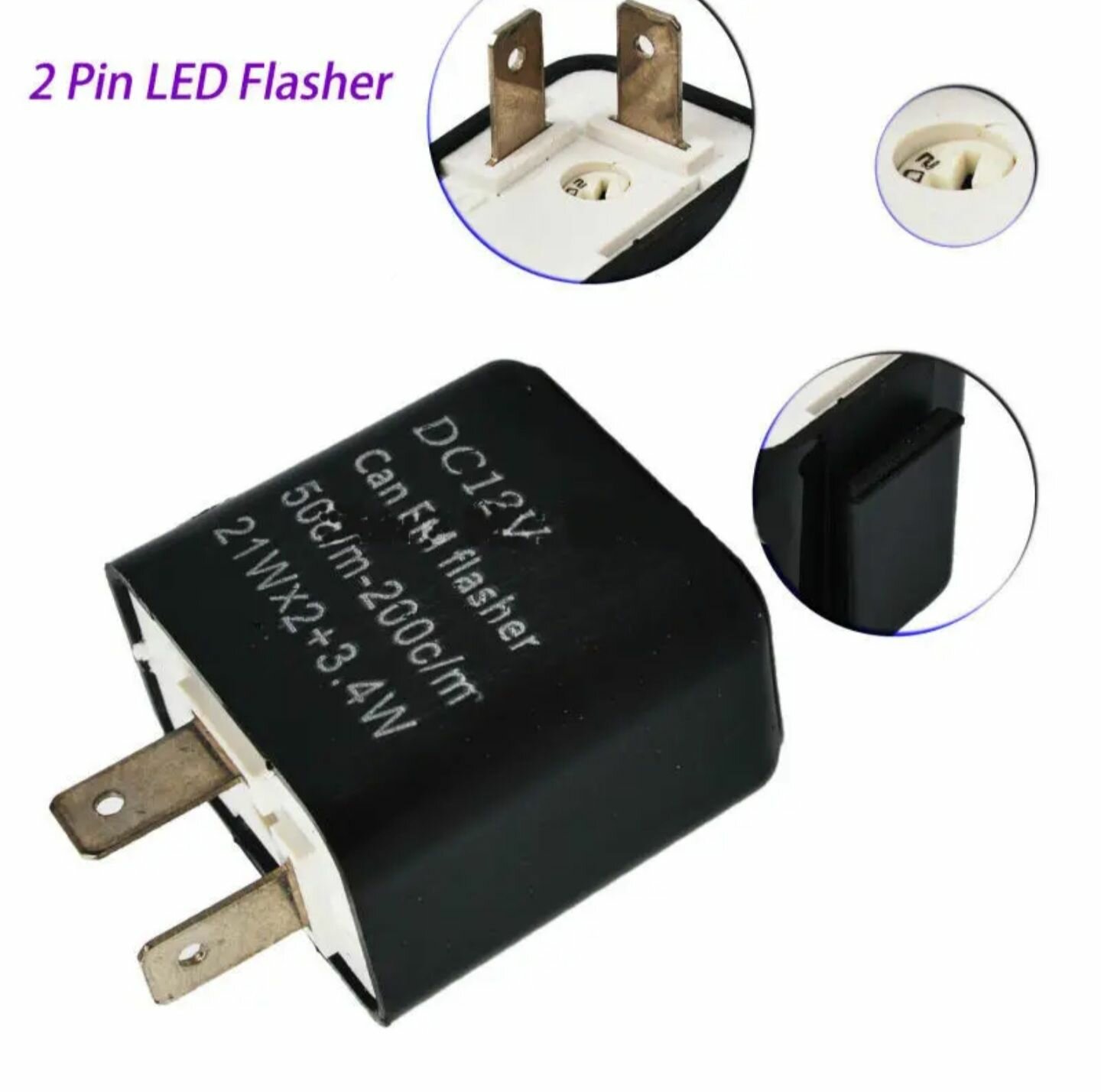 фото Реле поворотников регулируемое универсальное. 2 контакта для мотоциклов, мопедов, квадроциклов