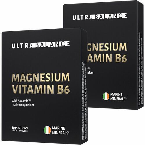 Магний В6 UltraBalance Магний + витамин В6 премиум в саше, Magnesium + Vitamin B6, 60 шт